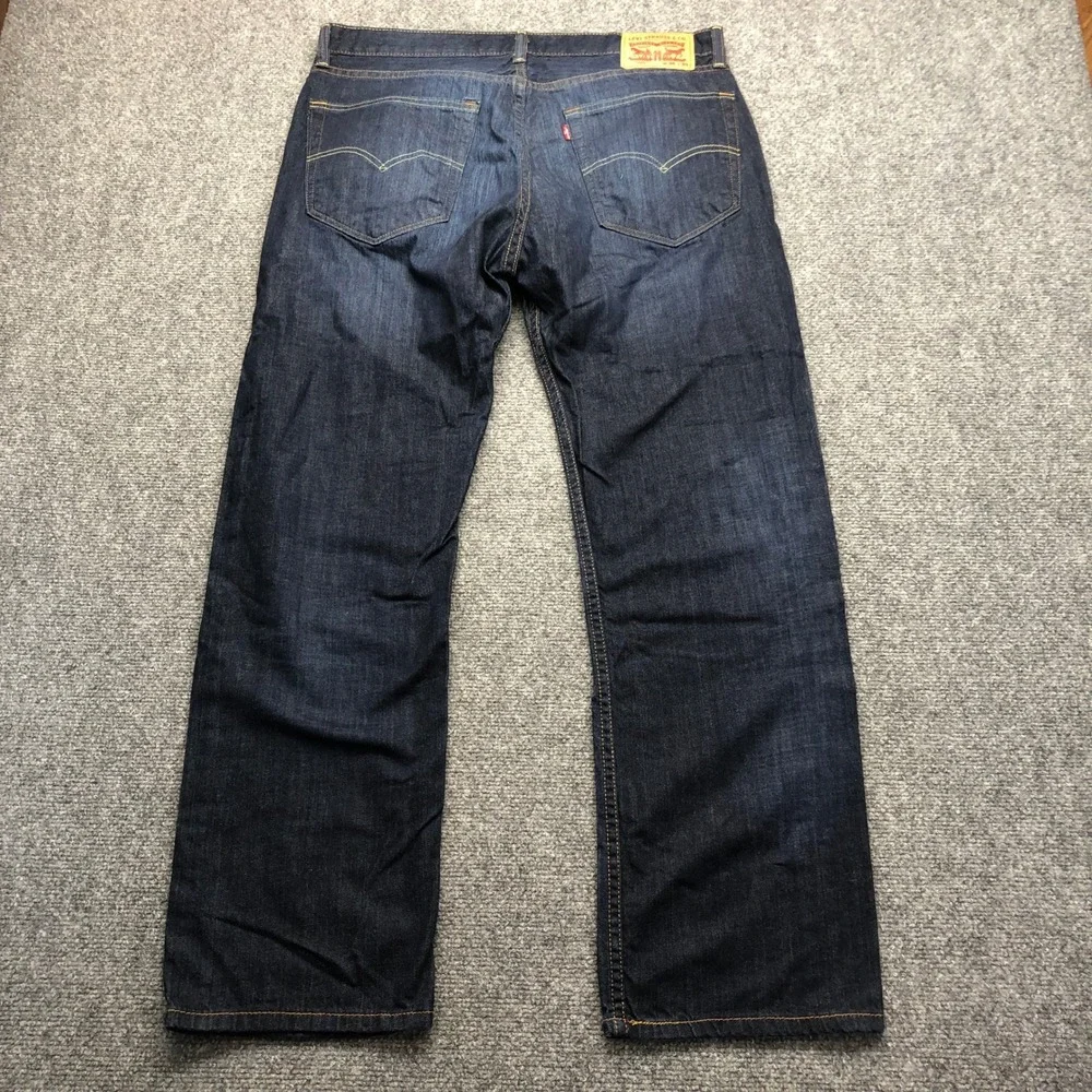 Levis 505 Regular Fit Dark Wash Indigo Denim Jeans Mens 36x30 00505-1136